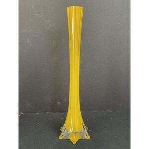 539 Vintage Sommerso Cased Yellow Blown Glass Bud Vase 11 inch Tall